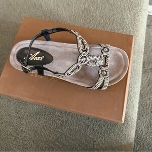 Black and Silver Women's Sandals